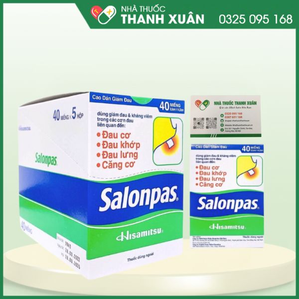 Cao dán giảm đau Salonpas giúp giảm đau, kháng viêm